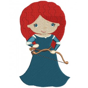 Looks like Princess Merida Filled Machine Embroidery Design Digitized Pattern